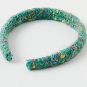 Free People Teal Felted Headband with Multicolor Confetti Dots